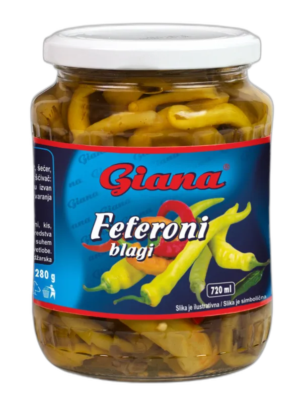 Nepekoči feferoni 660/280g, Giana