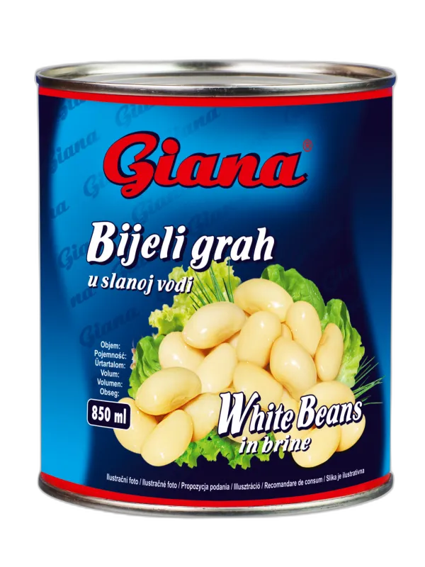 Beli fižol v slanici 800/480g, Giana