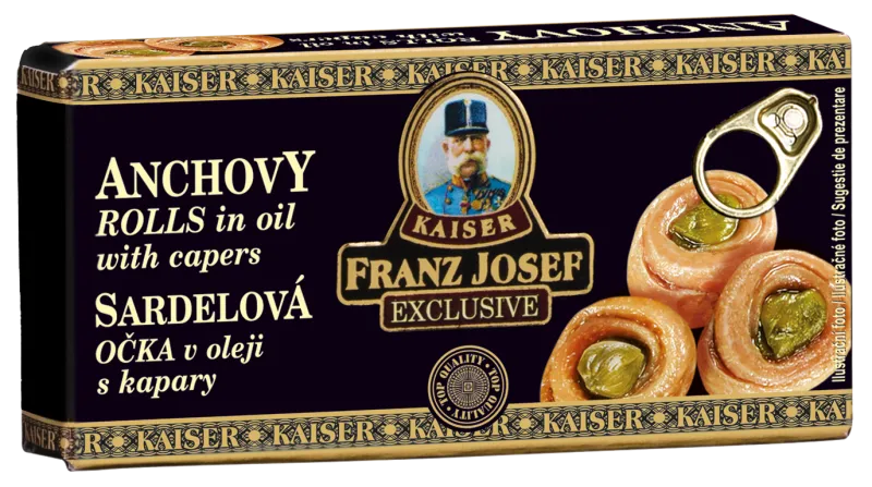 Zarolani sardoni (inčuni) v rastlinskem olju z kaparami 45g, FJK