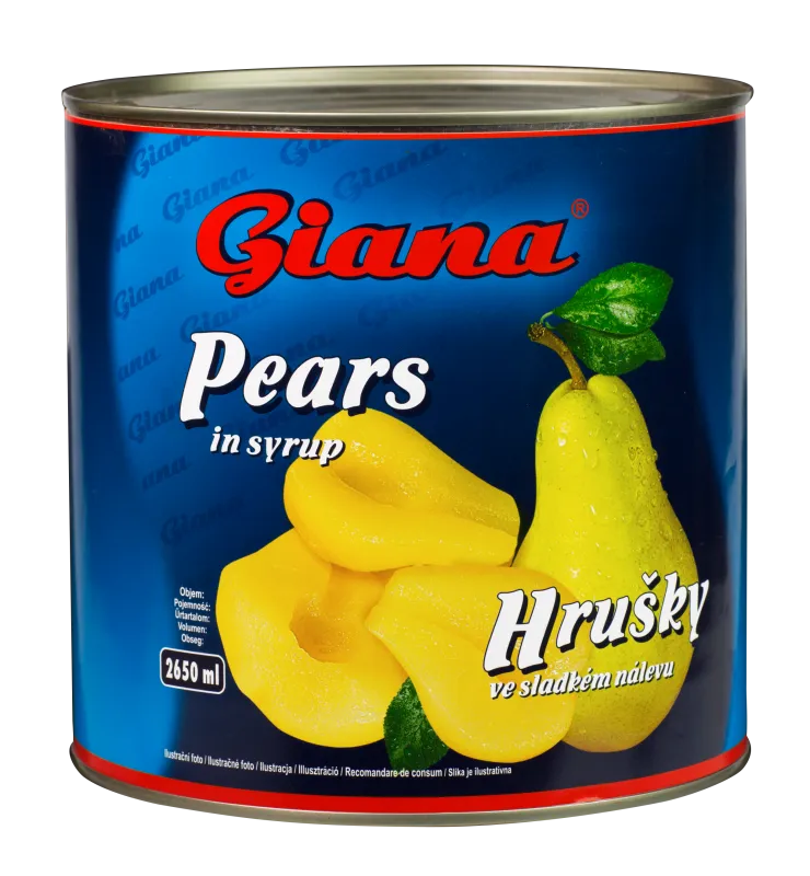Pears halves 2500/1500g, Giana