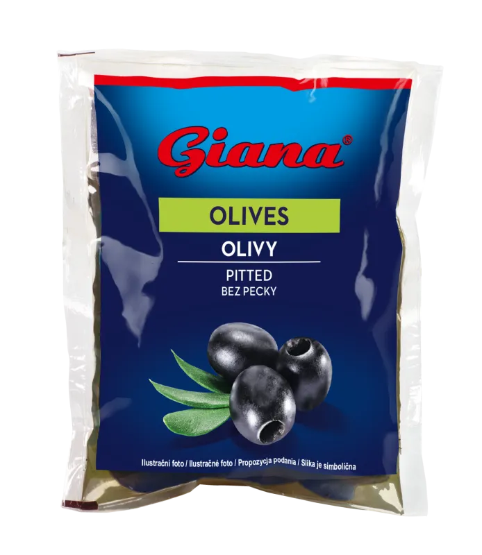 Črne olive brez koštic 180/70g, Giana
