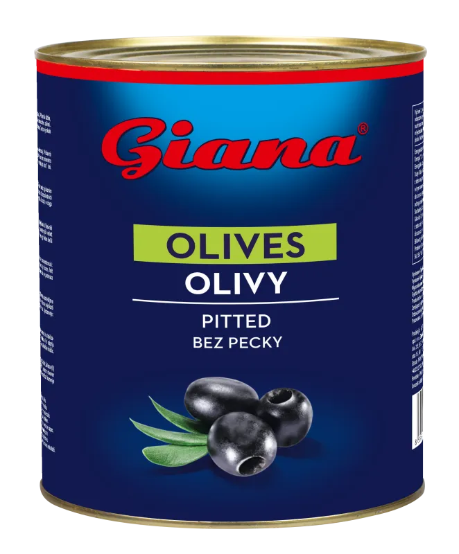 Črne olive brez koštic 3000/1450g, Giana