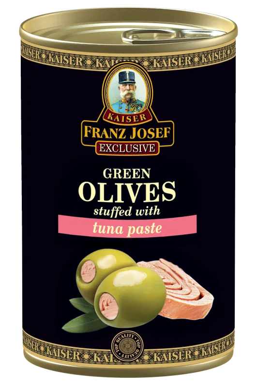 Zelene olive polnjene s pasto iz tune 300/130g, FJK