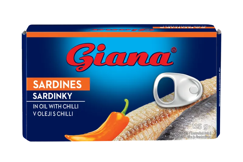 Sardele v olju z čilijem 125/90g, Giana