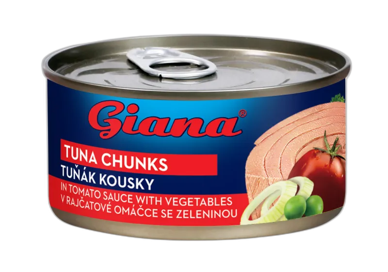 Tun v kosih v paradižnikovi omaki z zelenjavo 170g, Giana