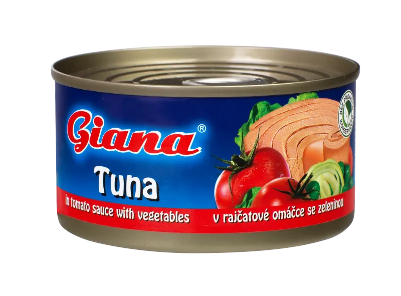 Tun v kosih v paradižnikovi omaki z zelenjavo 185g, Giana