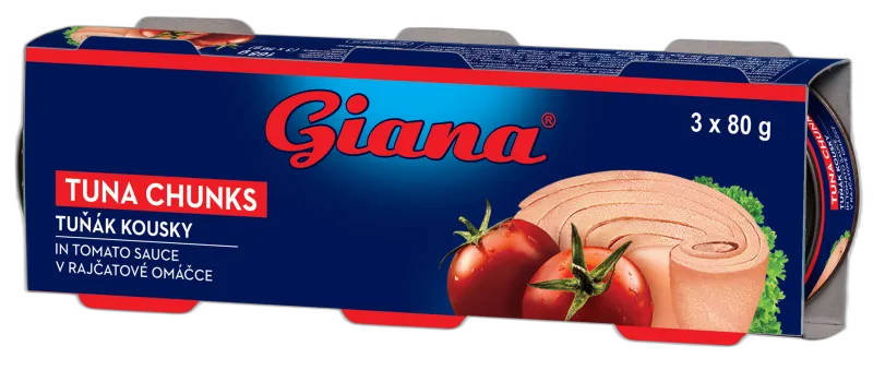 Tun v kosih v paradižnikovi omaki tripack 3x80g, Giana